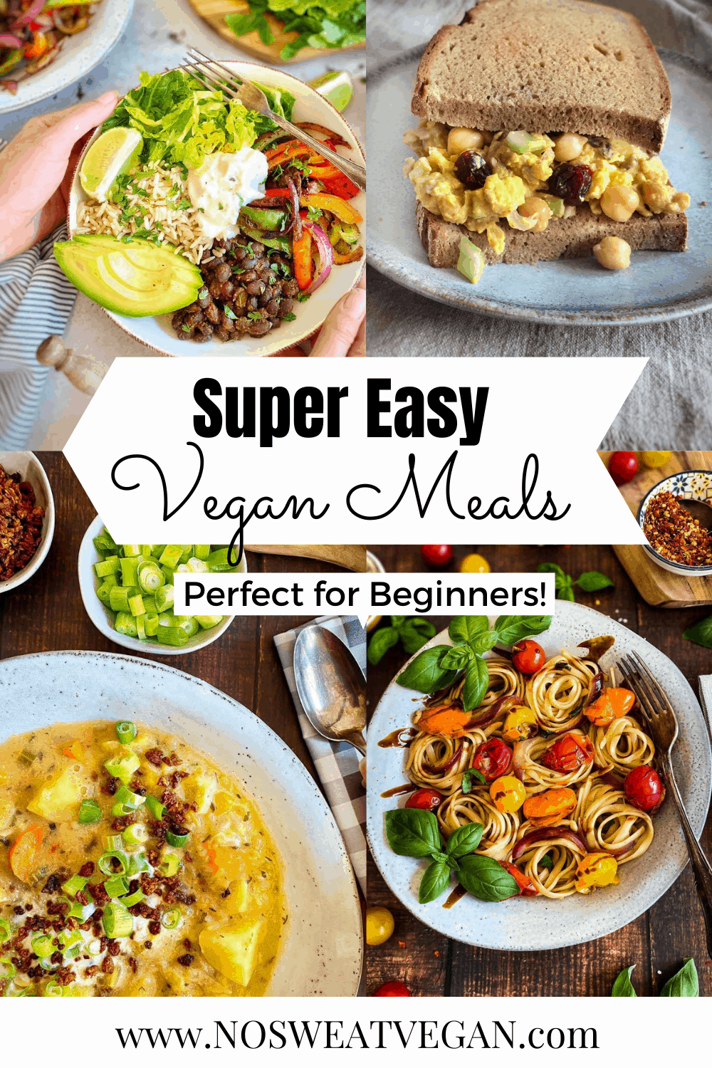 Easy vegan meals pin