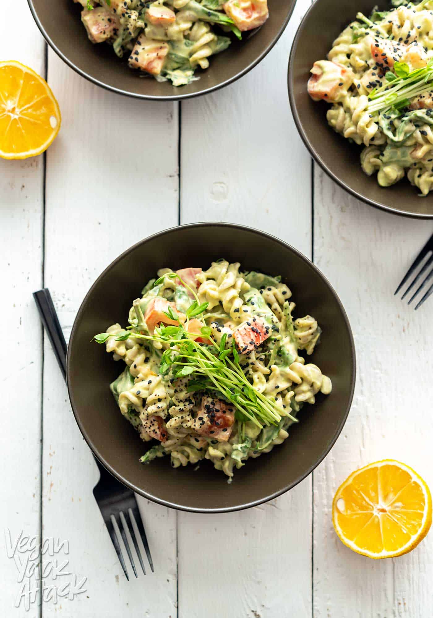 Veggie pasta in a bowl.