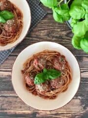 vegan spaghetti and meatballs