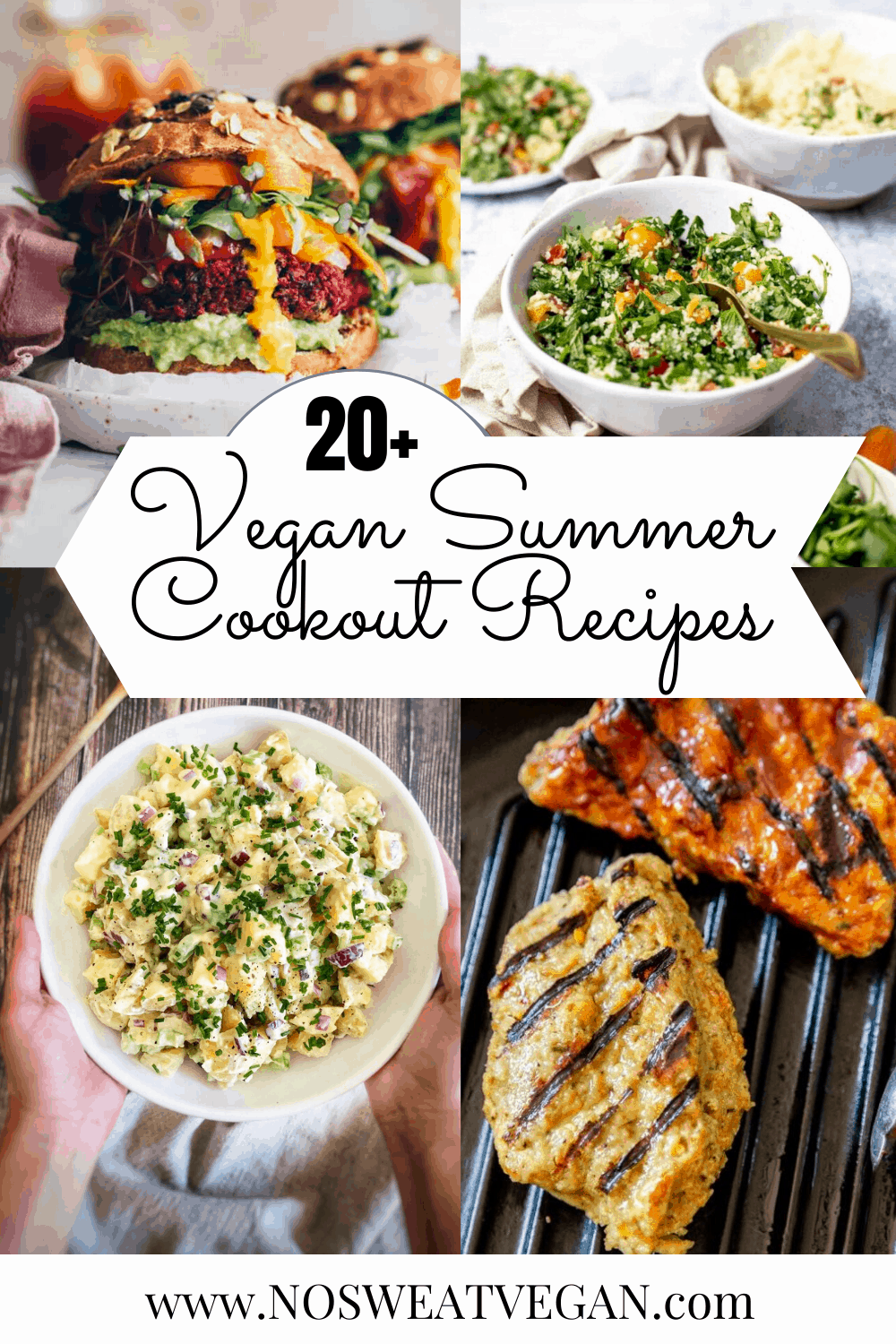 Vegan summer cookout recipes pin.