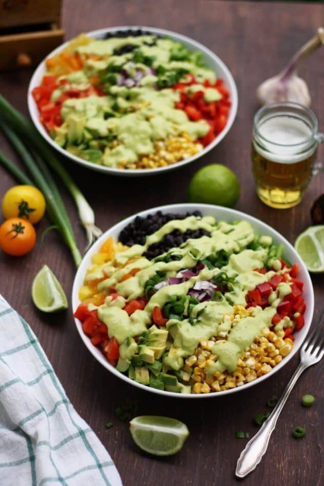 Vegan Mexican chopped salad.