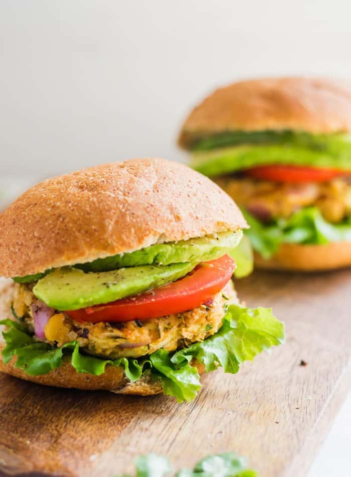 Chickpea veggie burgers.