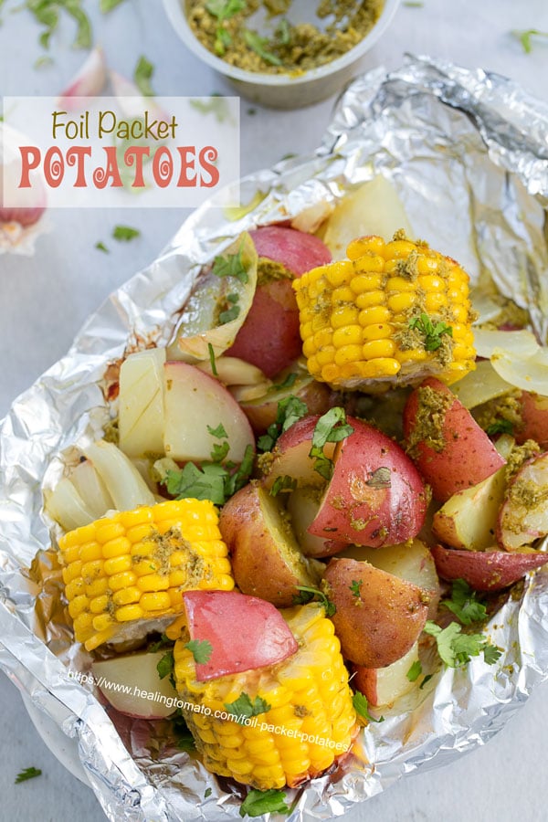 Foil packet potatoes.