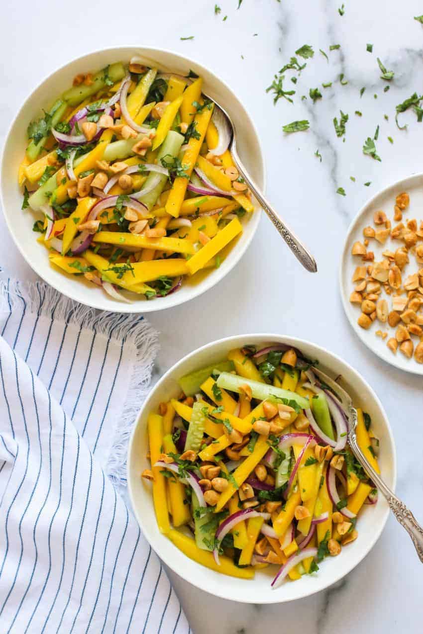 Mango salad in two bowls.