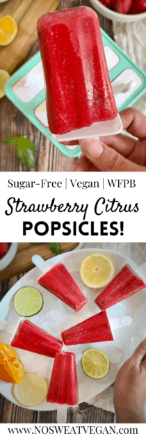 sugar free strawberry basil popsicles pin
