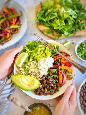 Black bean burrito bowl.