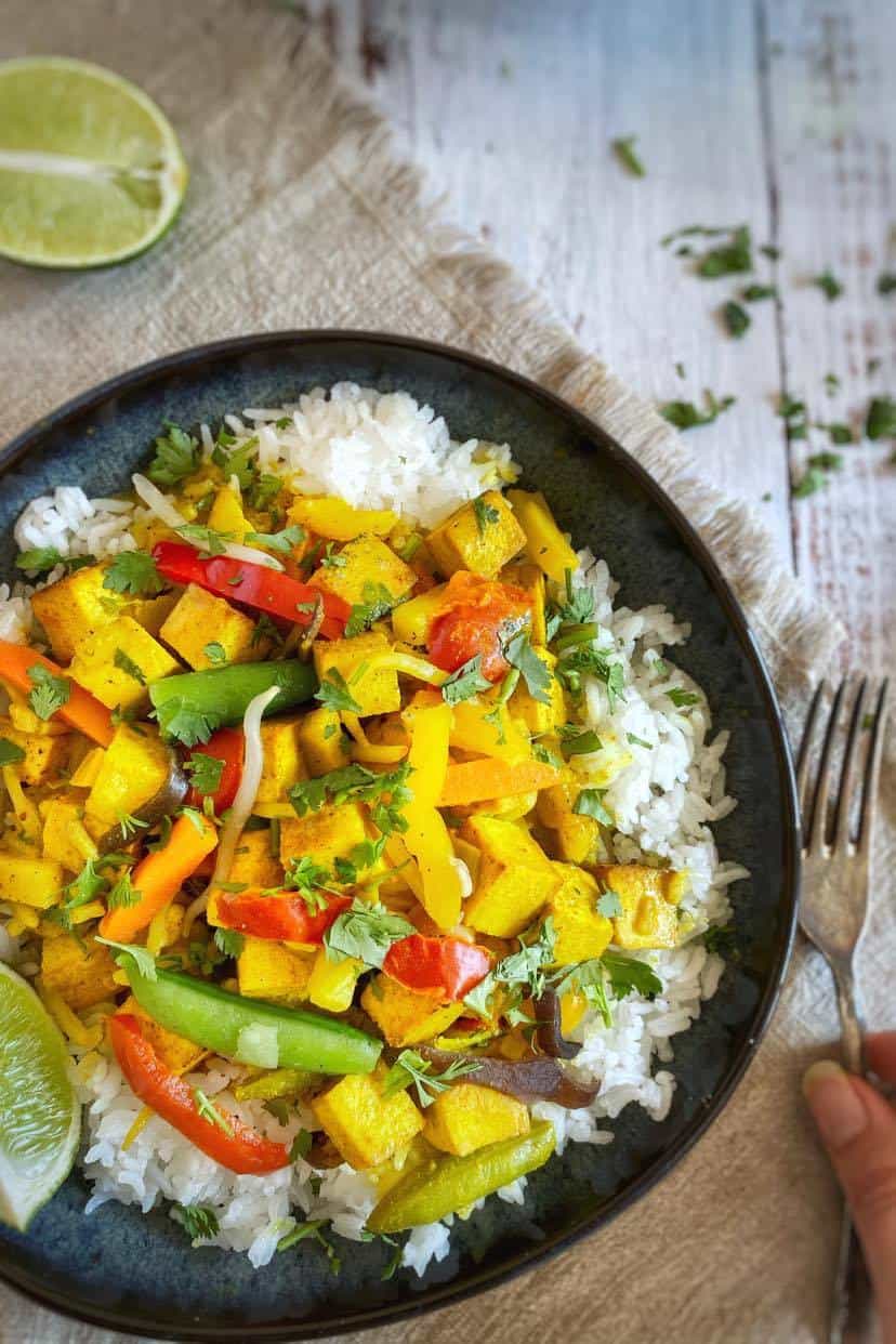 Quick Thai curry in a bowl.