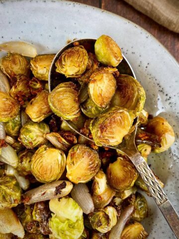 Maple Balsamic roasted Brussels sprouts