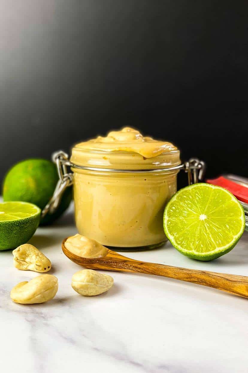 Vegan chipotle mayo in a jar.