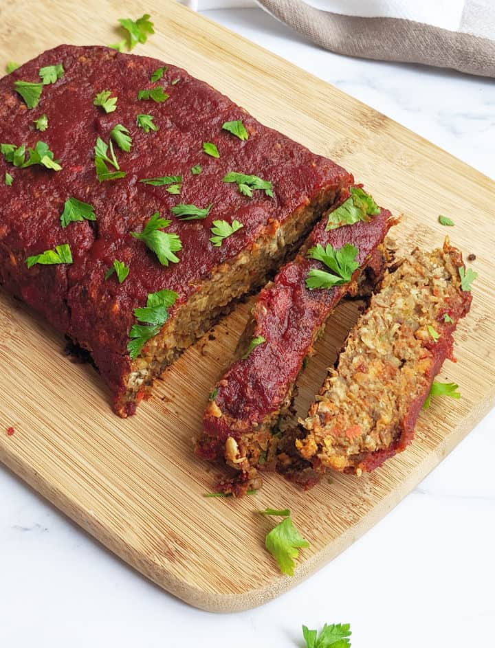 Vegan lentil meatloaf.