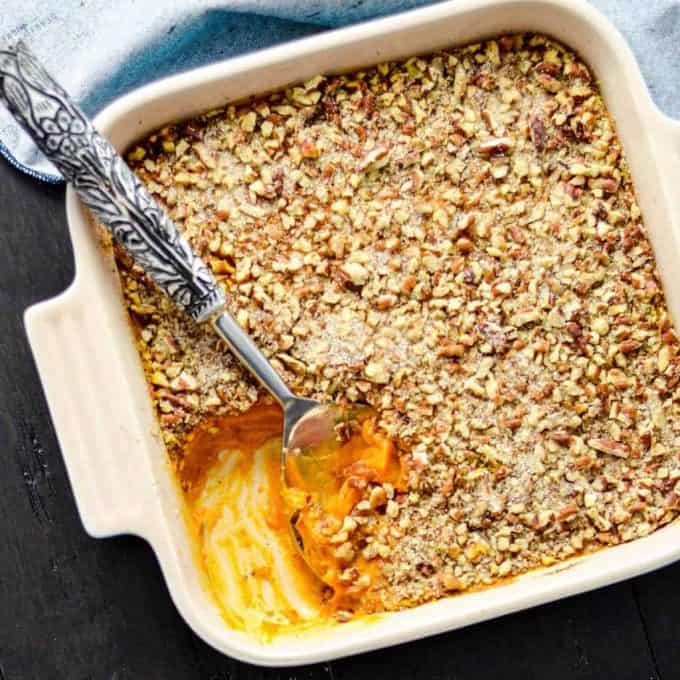 Vegan sweet potato casserole.