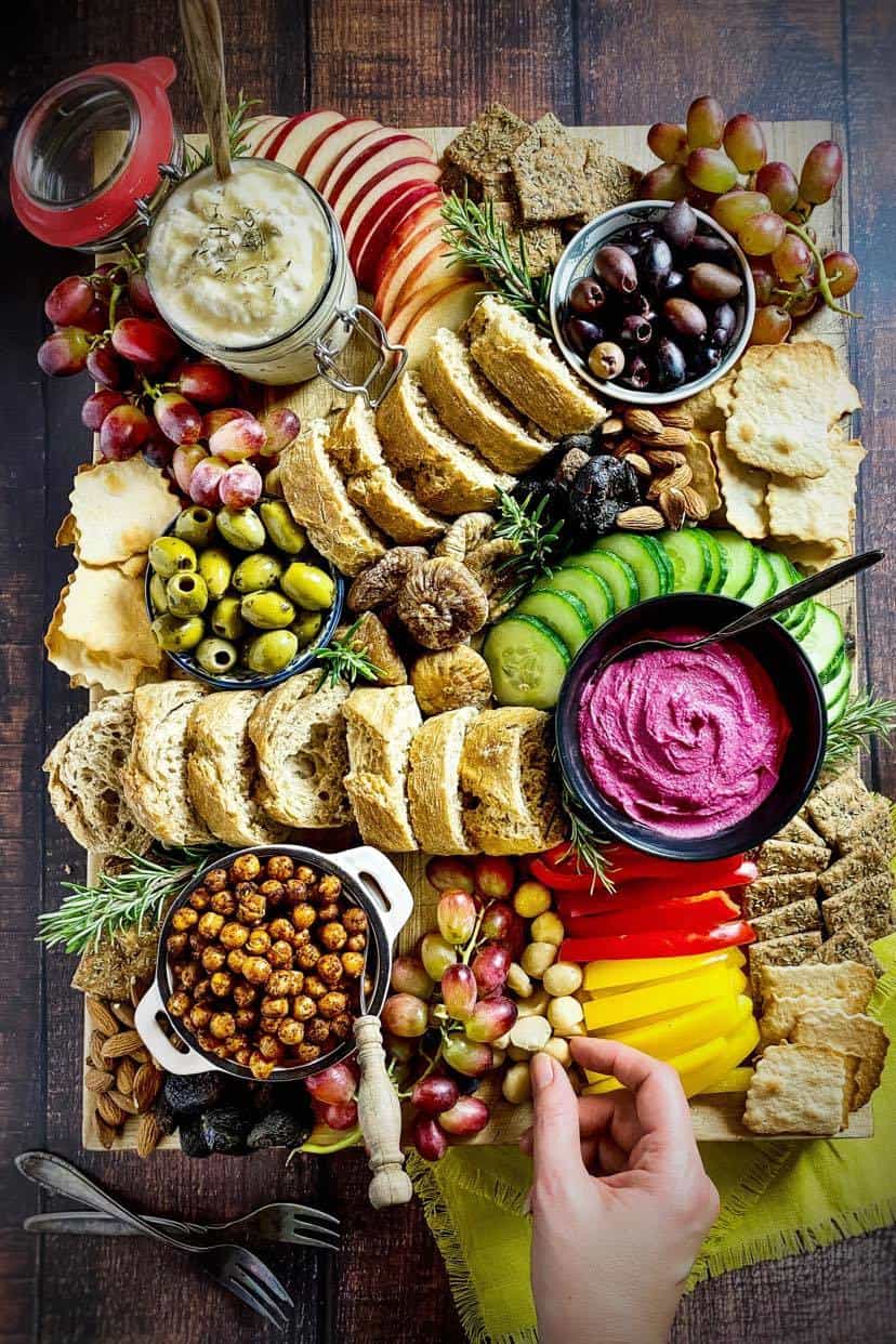 Simple Vegetarian Charcuterie Board - Fork in the Kitchen