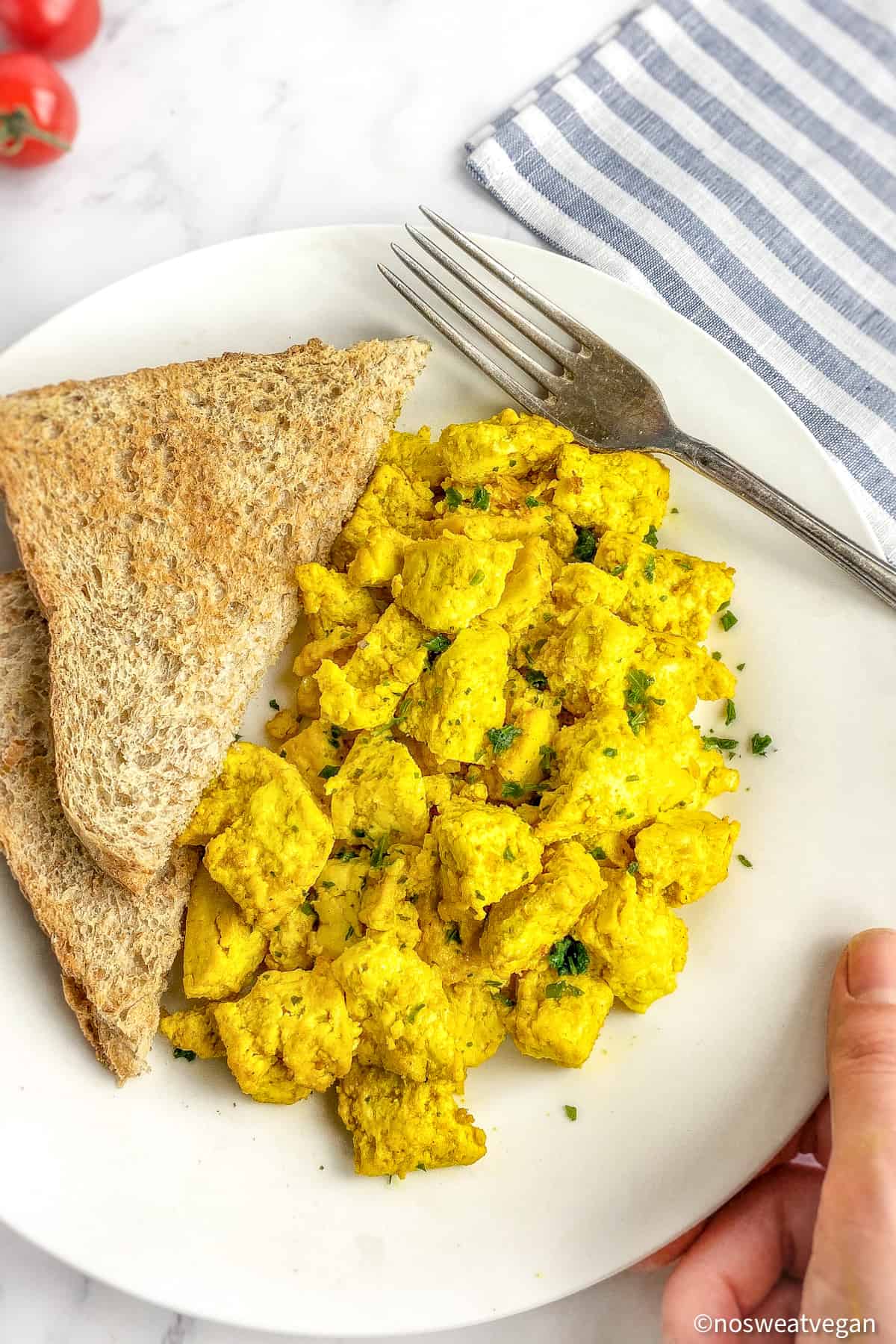 Closeup of tofu scramble.