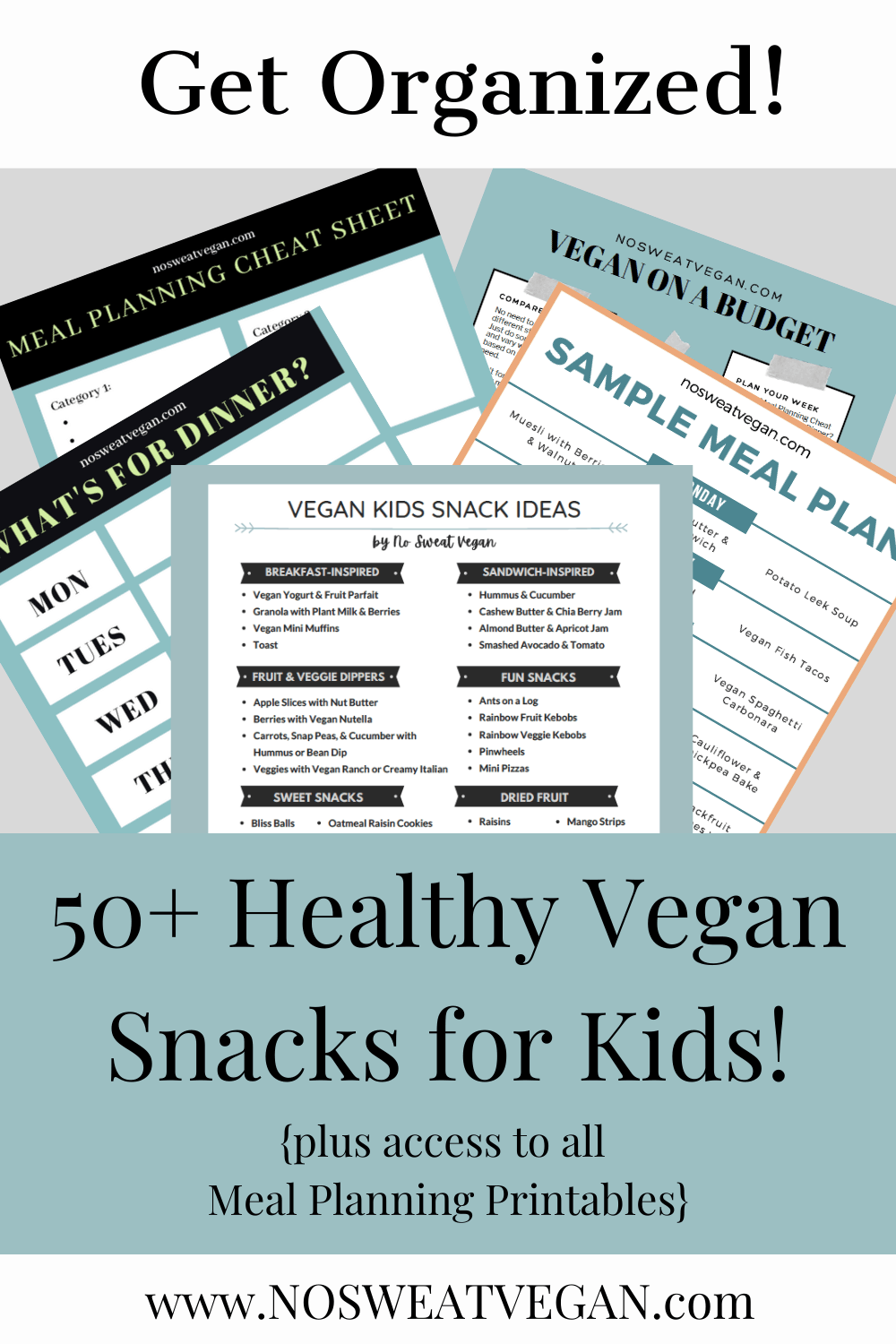 Vegan kids snacks printables.