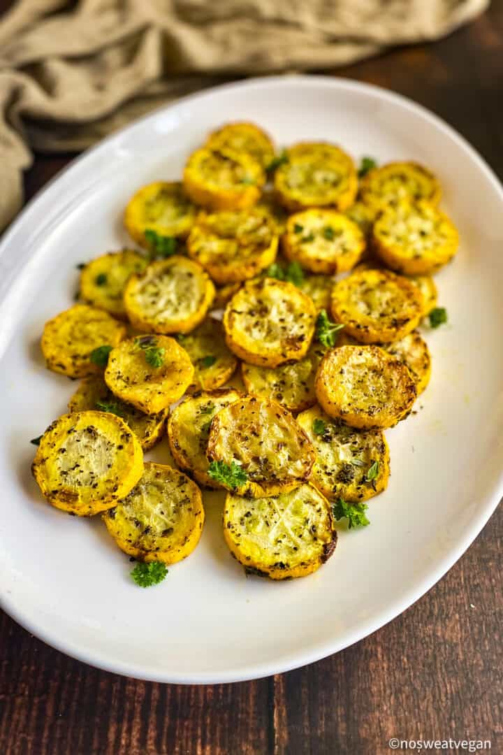 Air Fryer Squash (Summer Squash /Yellow Squash) No Sweat Vegan