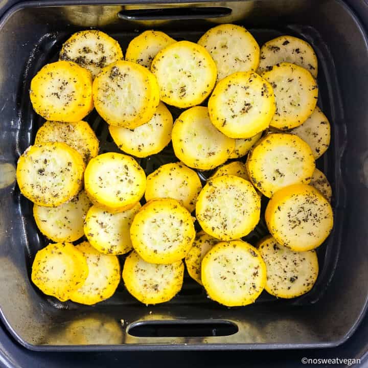 Air Fryer Squash (Summer Squash /Yellow Squash) No Sweat Vegan