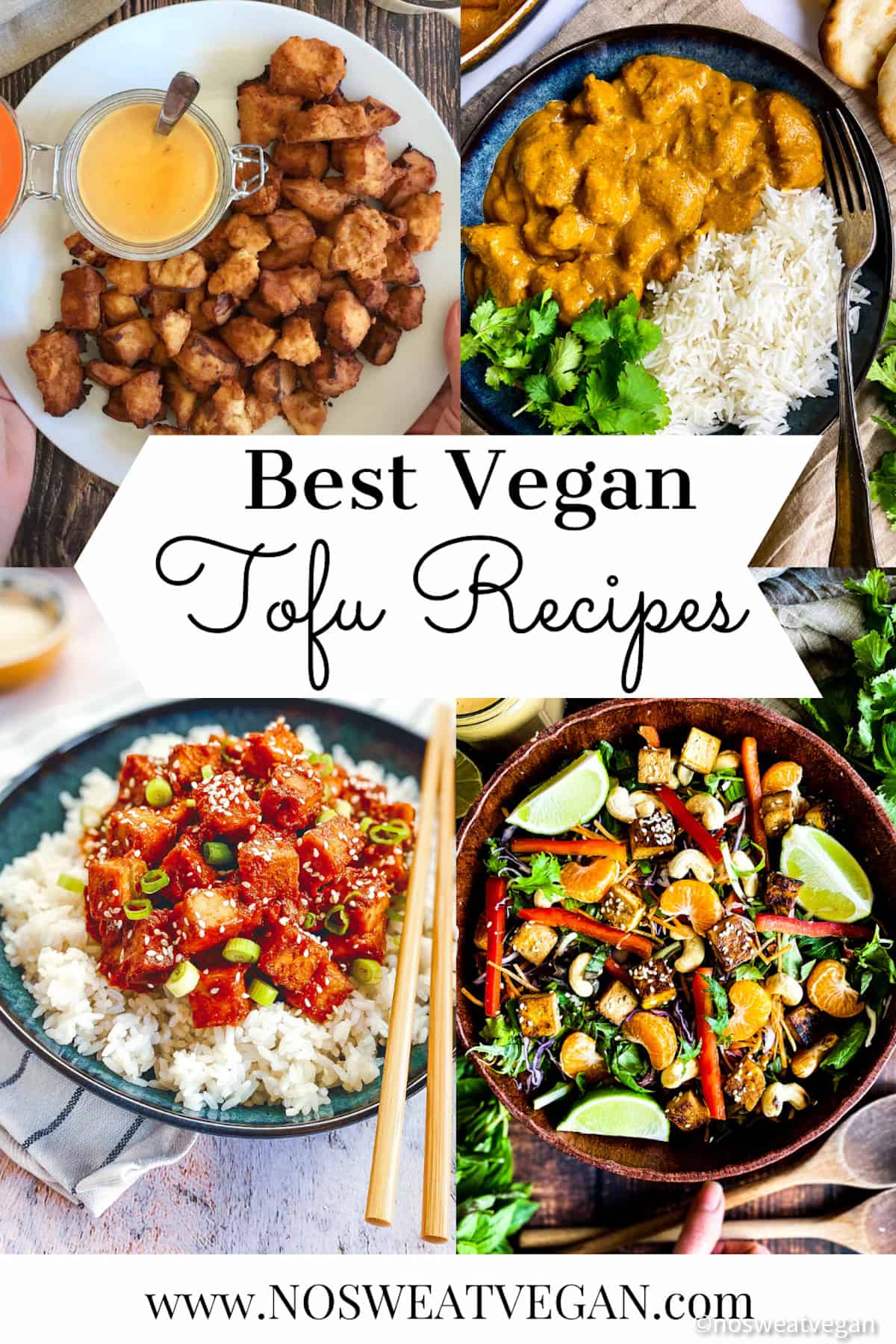 Tofu Recipes Collage.