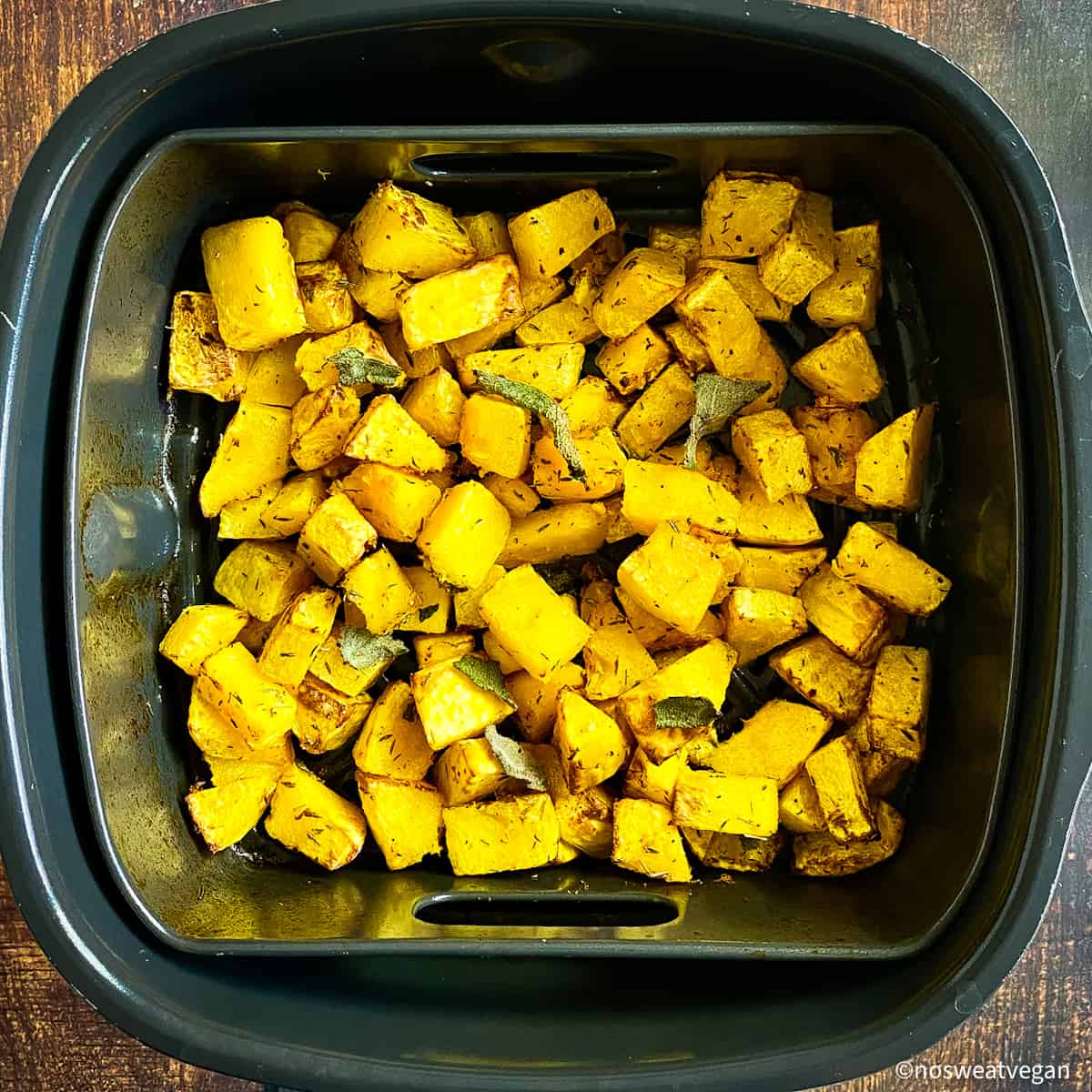 Butternut squash cooked in air fryer.