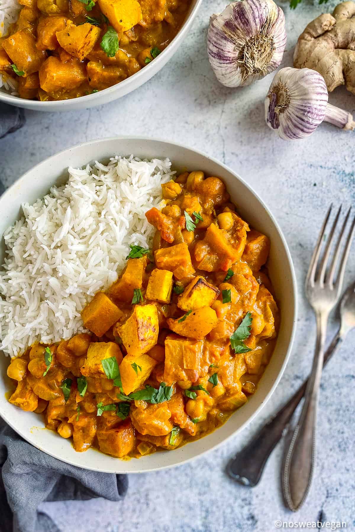 Vegan butternut squash curry.