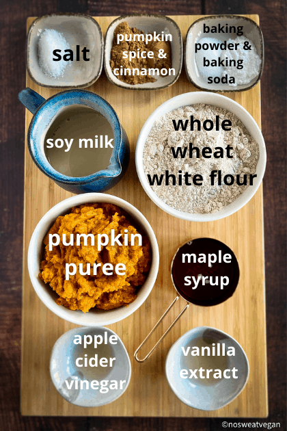 Vegan pumpkin muffins ingredients.