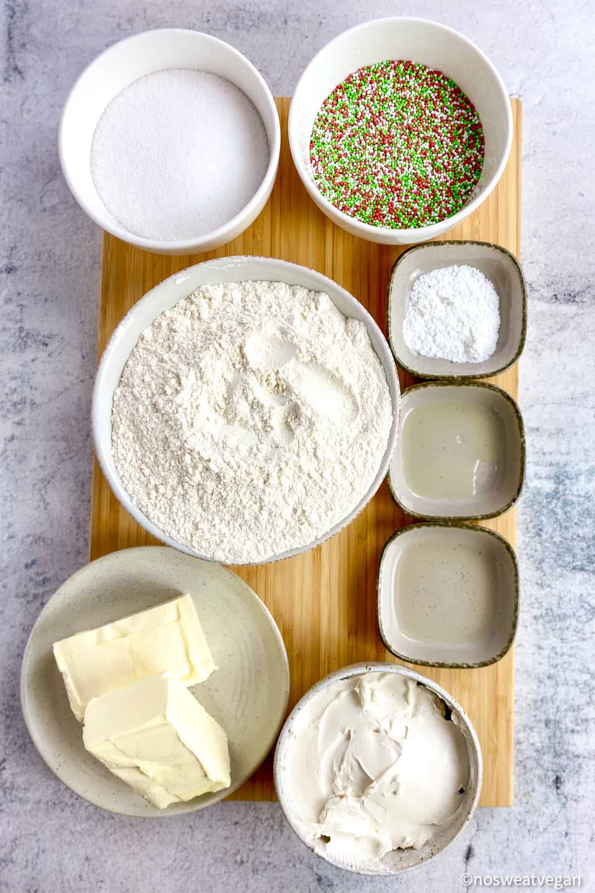 Vegan Christmas Cookies ingredients.