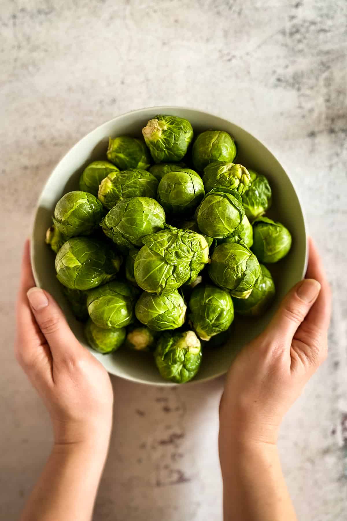 Brussel sprouts in a bowl.