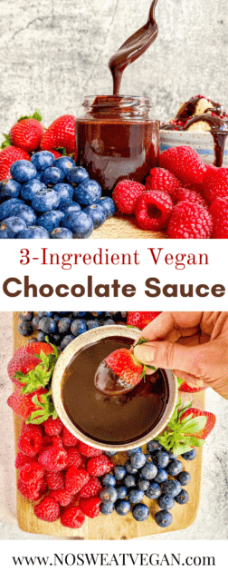 3 ingredient vegan chocolate sauce.