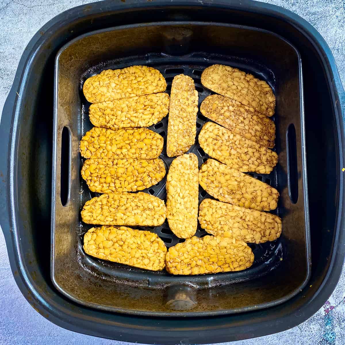 Tempeh in air fryer.