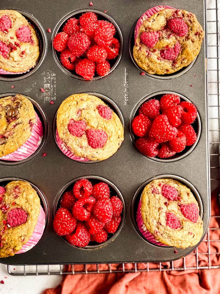 Best vegan raspberry muffin recipe.