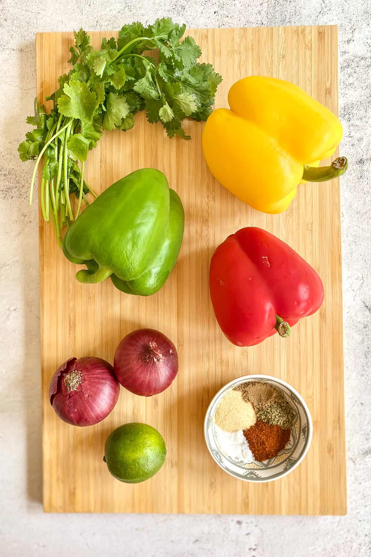 Fajita veggie ingredients.