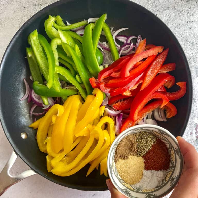 Fajita Veggies (Quick & Easy) No Sweat Vegan