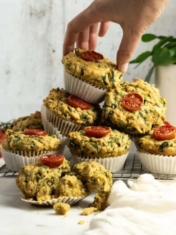 Vegan savory spinach muffins.