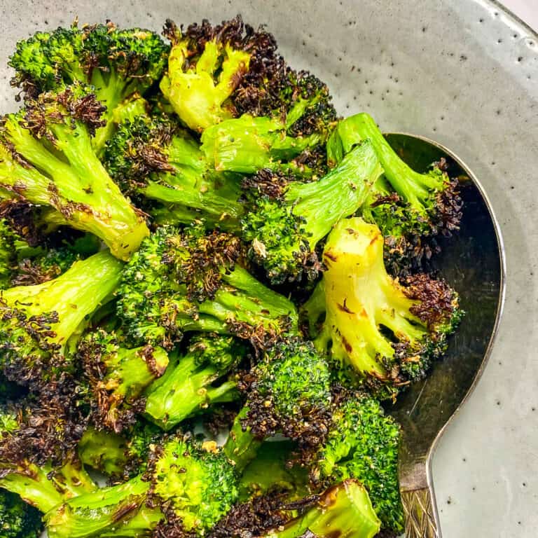Air Fryer Frozen Broccoli No Sweat Vegan