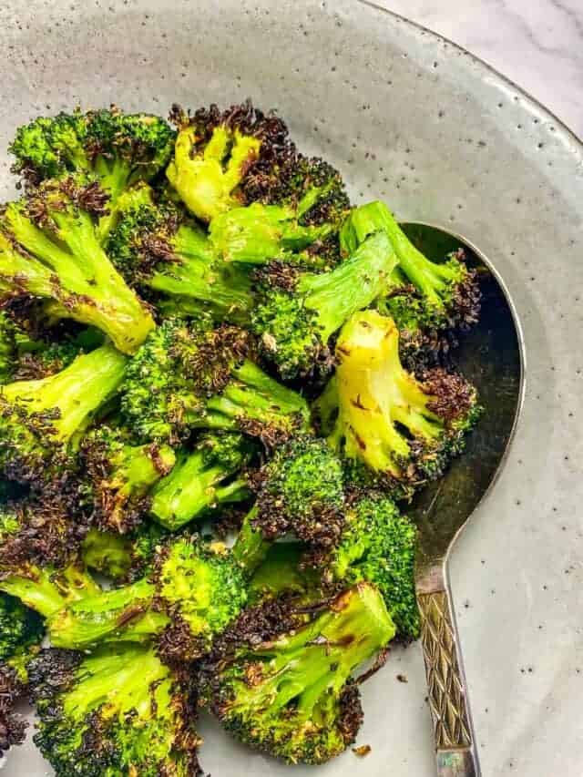 AIR FRYER FROZEN BROCCOLI No Sweat Vegan
