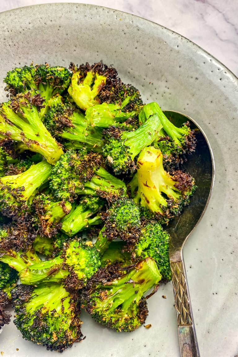 Air Fryer Frozen Broccoli No Sweat Vegan