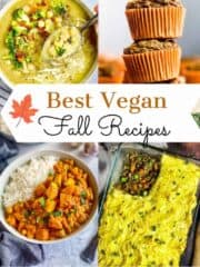 Vegan fall recipes collage.