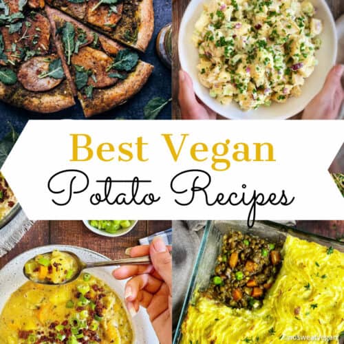 Vegan potato recipes collage.
