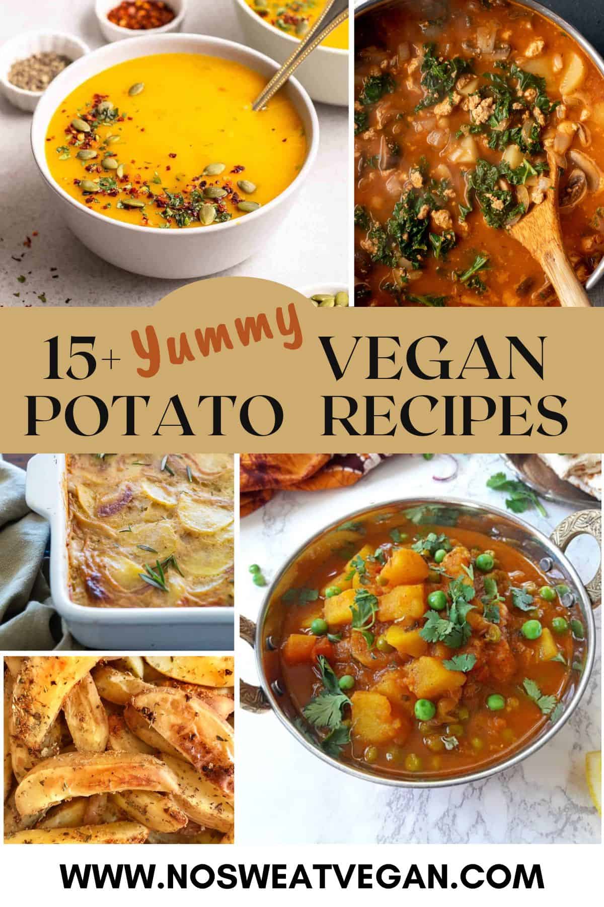 Vegan potato recipes collage.