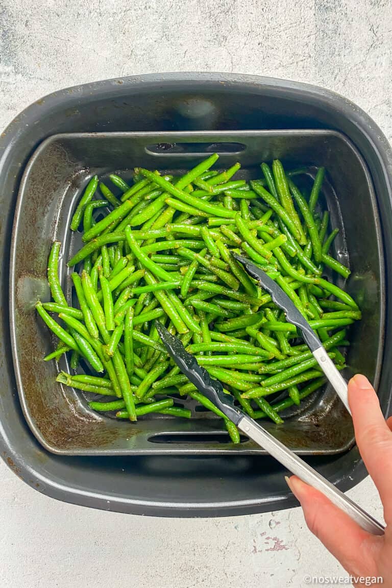 Air Fryer Frozen Green Beans (Two Ways!) No Sweat Vegan