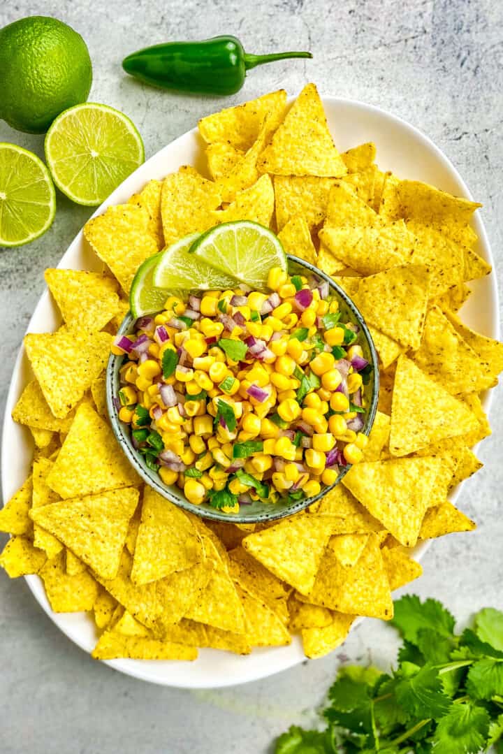 Chipotle Corn Salsa (Copycat Recipe) No Sweat Vegan