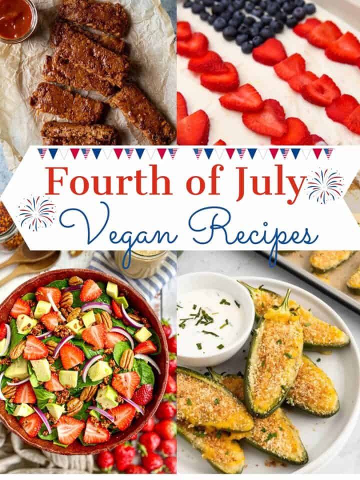 Vegan Fourth of July Recipes collage.