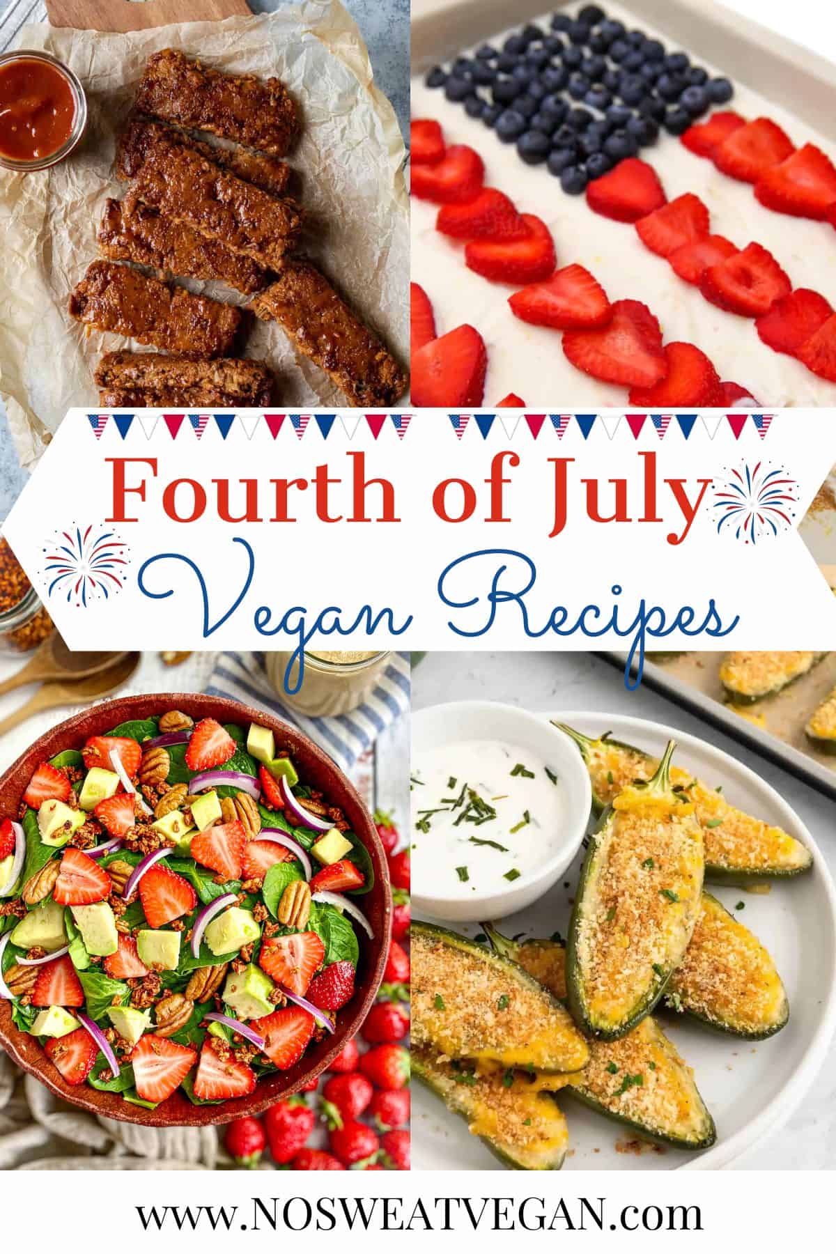Vegan Fourth of July Recipes collage.