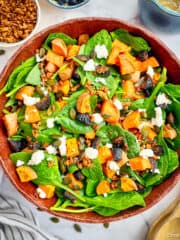 Sweet potato and spinach salad.