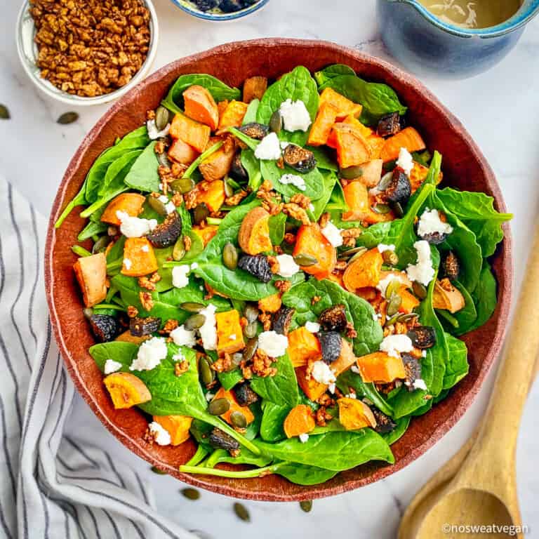 Spinach Avocado & Strawberry Salad (Vegan & Oil-Free) – No Sweat Vegan