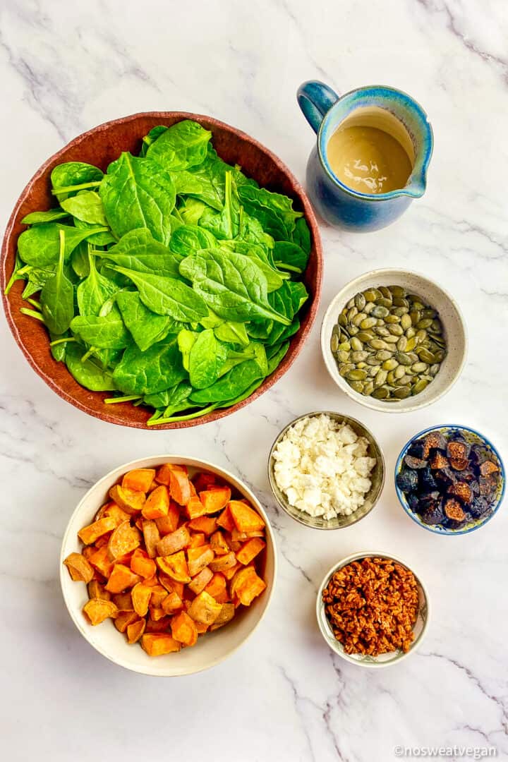 Sweet Potato Spinach Salad (Vegan) – No Sweat Vegan