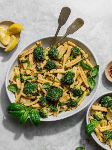 Tahini Pasta with Broccoli.