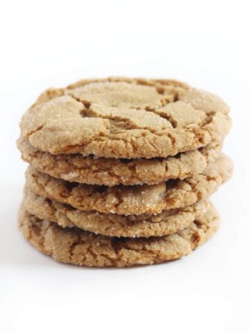 Vegan Brown Sugar Cookies stacked.